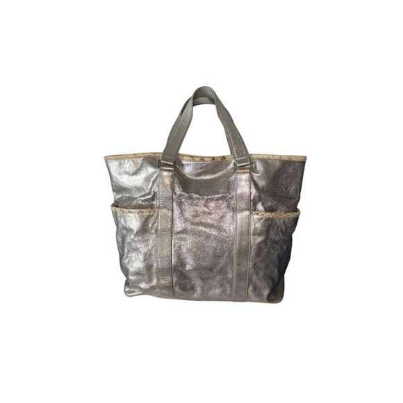 Tory Burch Metallic Leather Tote Bag - Picture 2 of 16